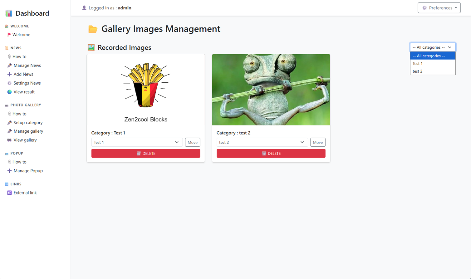 Gallery Admin