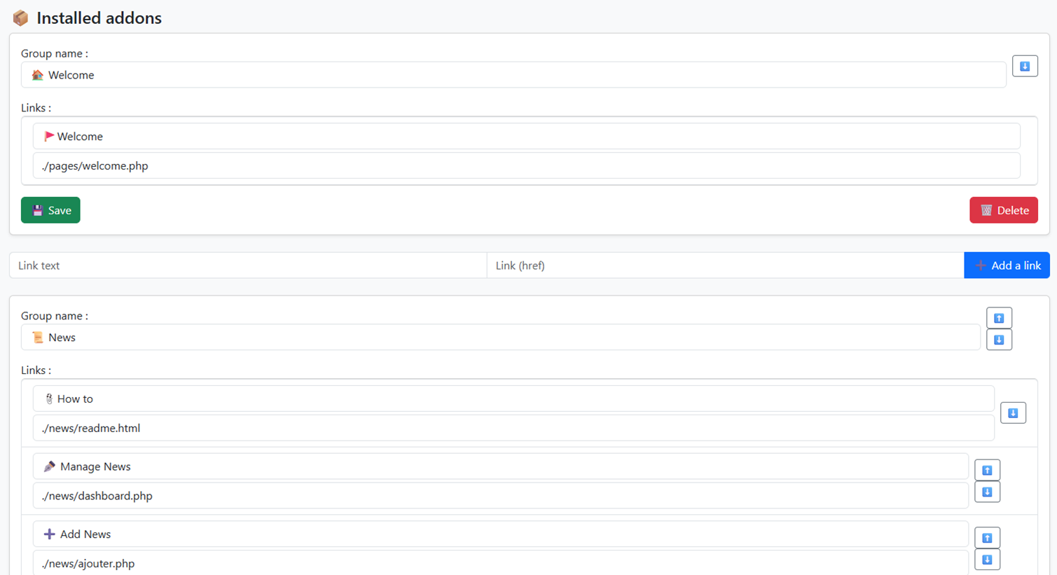 Addons Admin