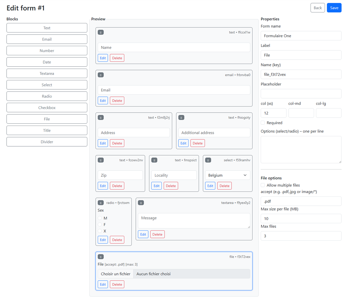 FormBuilder overview