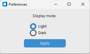 Preferences Dialog